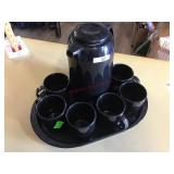 TUPPERWARE COFFEE SET WITH TRAY/ 6 CUPS/ THERMOS