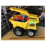 TONKA PULL DUMP TRUCK WITH BLOCKS