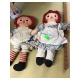 2 OLD RAGGEDY ANN DOLLS