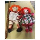 2 RAGGEDY ANN DOLLS