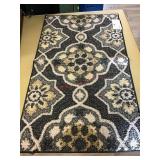 20 X 34 GREY AND YELLOW THROW RUG