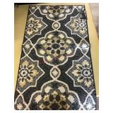 20 X 34 GREY AND YELLOW THROW RUG