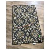 30 X 48 GREY AND YELLOW THROW RUG