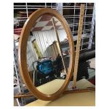 OVAL WOOD FRAMED WALL MIRROR