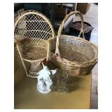 BASKET/ WICKER CHAIR/ CANDLE HOLDER