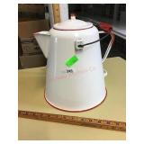 WHITE GRANITE COFFEE POT
