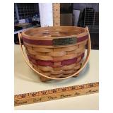 1994 JINGLE BELL LONGABERGER BASKET GOLD TAG WITH