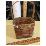 1986 CANDY CANE LONGABERGER BASKET GOLD TAG