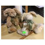 2 STUFFED RABBITS