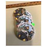 SET OF COASTERS BEAR WITH FISH DESIGN
