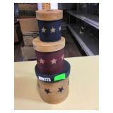 BOYDS BEAR WOOD NESTING BOXES WITH LIDS