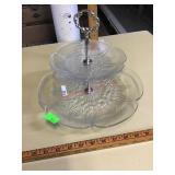 GLASS TIERED TRAY