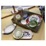 FLAT OF MISC GLASSWARE/ PLATES