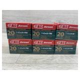 Barnaul 7.62x39 FMJ rifle cartridges