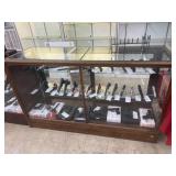 72x43 oak display case.  Missing end glass.