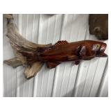 HAND CARVED WOODEN BASS 42" LONG