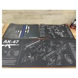 3 bench mats. AK 47, thin blue line, smith and