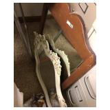 Old wood frame mirror and white frame mirror