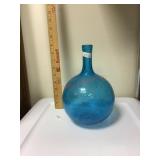 Blue crackle glass vase