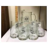 Grog pitcher with 6 glasses