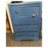 Blue painted chest of drawers