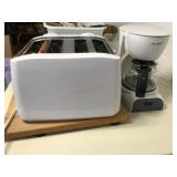 Toaster and single cup coffee maker