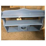 Blue wood decorator shelf