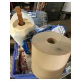 Crate with wire nuts/ paper towels and misc.