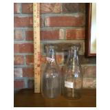 2 Old Polk milk bottles