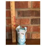 Blue and white art glass vase