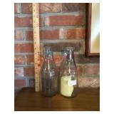 2 Old Polk milk bottles