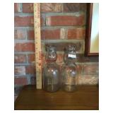 2 Old Polk milk bottles