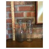 2 Old Polk milk bottles