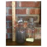 2 Old Polk milk bottles