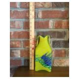 Yellow art glass vase
