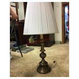 Brass lamp with white shade