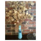 Blue Art glass vase