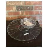 Glass serving plate and dish/