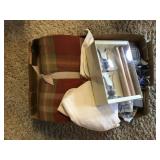 Flat with place mats and rings/ throw blanket