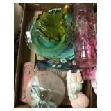 Flat w/ pink bottle/ Precious Moment and misc.