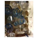 Flat of various stemmed glasses