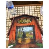 Indiana covered bridge painting on wood