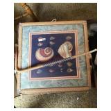 Large sewing basket of old linens