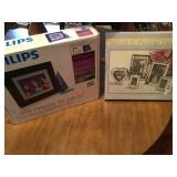 Digital picture frame and set of 5 silver plate