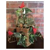 Brass color metal bird cage