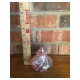 Pink glass perfume bottle with stopper