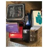 Box w/ illuminated floral/ glass items