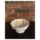 Fenton white hobnail bowl