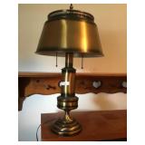 Brass desk lamp with matching shade