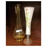 2 Art glass bud vases